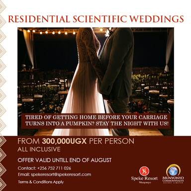 speke Resort munyonyo-Residential scientific Weddings