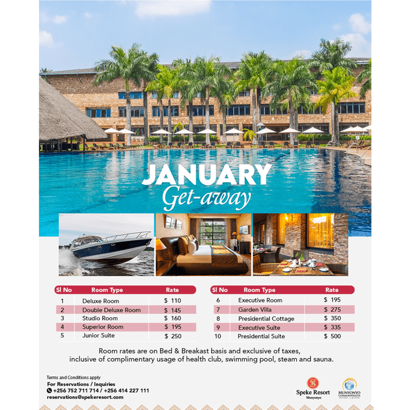 Speke Resort Munyonyo - offers - Jan-getaway