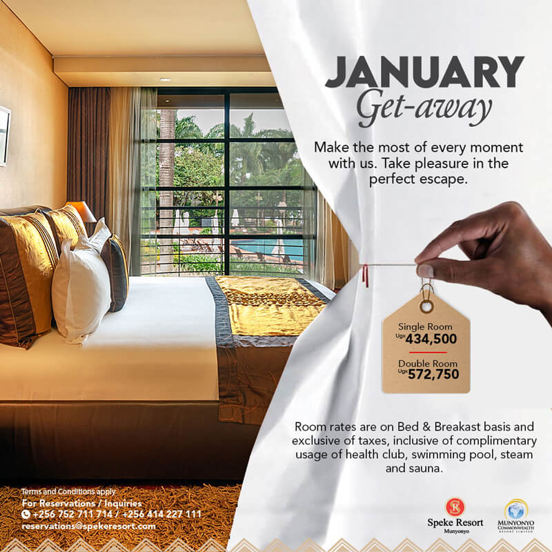 Speke Resort Munyonyo - offers - January Get - away accomodation 2023